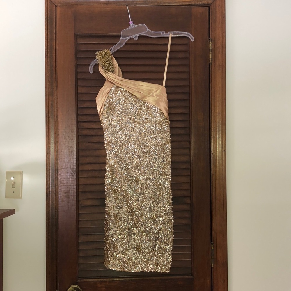 Gold sequin dress